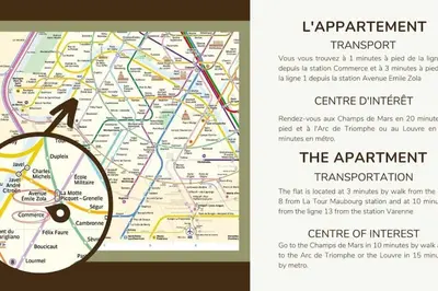Plan de l'établissement 3D#Appart 6Pers#2 Chambres#Commerce#Paris 15#AC