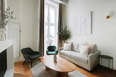 Coin salon dans l'établissement Charming Apartment - 1BR-5P - Sentier