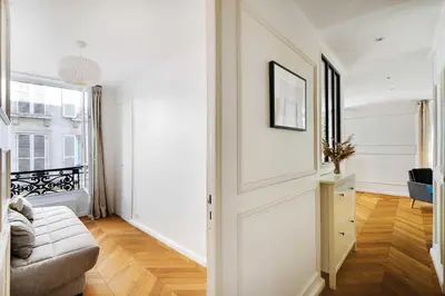 Coin salon dans l'établissement Trendy apartment - 2BR-4P - Saintonge-Le Marais