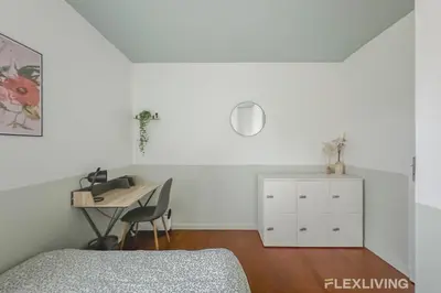 Un ou plusieurs lits dans un hébergement de l'établissement Flexliving - Whole Flat - Losserand