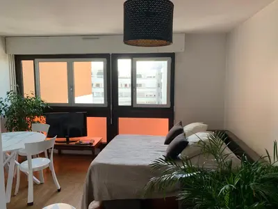 Un ou plusieurs lits dans un hébergement de l'établissement Appartement lumineux 46m2 20e