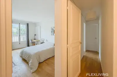 Un ou plusieurs lits dans un hébergement de l'établissement Flexliving - whole flat - Turbigo