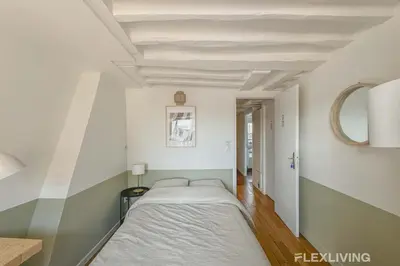 Un ou plusieurs lits dans un hébergement de l'établissement Flexliving - room - Lune