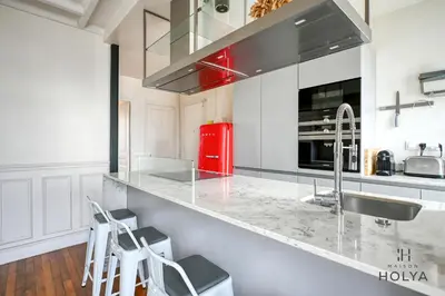 Cuisine ou kitchenette dans l'établissement Proche Paris - Le Moderne - 18MC