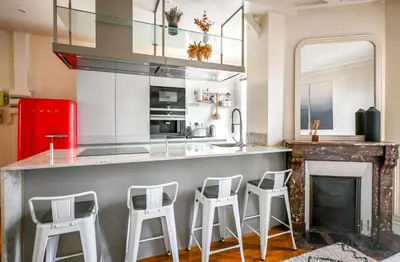 Cuisine ou kitchenette dans l'établissement Proche Paris - Le Moderne - 18MC