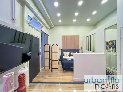 Un ou plusieurs lits dans un hébergement de l'établissement Urban Flat 05 - Beautiful Flat in Paris