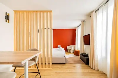 Un ou plusieurs lits dans un hébergement de l'établissement 11#Studio 2 pers#Bon Marché#St Germain#Paris 6