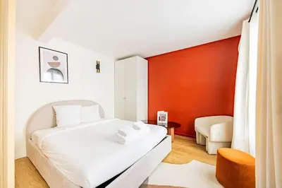 Un ou plusieurs lits dans un hébergement de l'établissement 11#Studio 2 pers#Bon Marché#St Germain#Paris 6