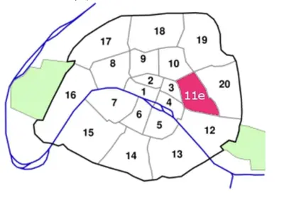 Plan de l'établissement Petit appartement cosy quartier branché entre Bastille et Nation