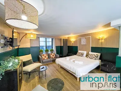 Un ou plusieurs lits dans un hébergement de l'établissement Urban Flat 31 - Lovely Triplex in Paris