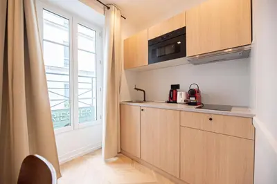 Cuisine ou kitchenette dans l'établissement Lovely Flat in Austerlitz - Bastille