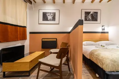 Un ou plusieurs lits dans un hébergement de l'établissement Cozy Suite with Sauna - Le Marais