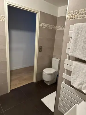 Salle de bains dans l'établissement Cosy Parisian Upscale Apartment