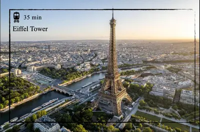 Vue générale sur Paris ou vue de la ville depuis l'appartement