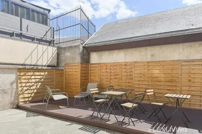 Balcon ou terrasse dans l'établissement Charming 20m Studio in Paris 20 with shared terrace