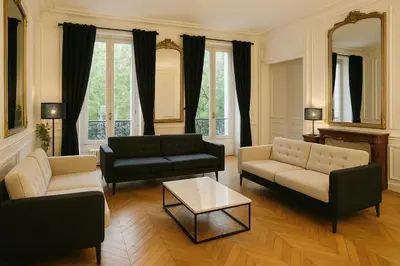 Coin salon dans l'établissement luxurious apartment Av des Champs-Élysée