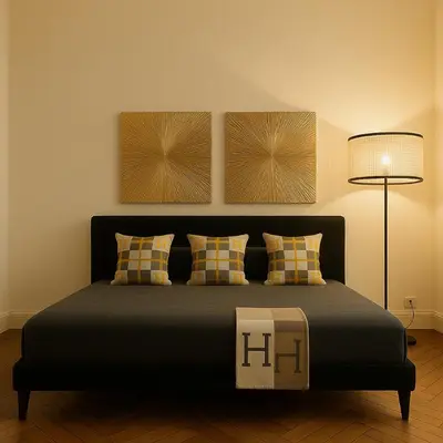 Un ou plusieurs lits dans un hébergement de l'établissement luxurious apartment Av des Champs-Élysée