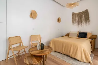 Un ou plusieurs lits dans un hébergement de l'établissement Modern apartment in the heart of Paris