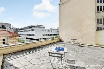 Balcon ou terrasse dans l'établissement Cosy Studio 2P - Parc Expositions 15eme arr