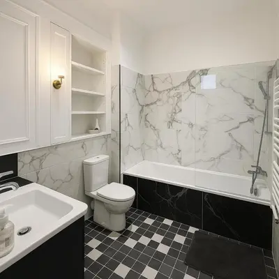 Salle de bains dans l'établissement 8 chambres, Av des Champs-Elysées