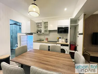 Cuisine ou kitchenette dans l'établissement UrbanFlat 178 - Cosy 2 Bedroom in the center of Paris