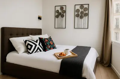 Un ou plusieurs lits dans un hébergement de l'établissement LE MARAIS-SAINT MARTIN working & living