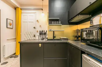Cuisine ou kitchenette dans l'établissement New and Cosy in heart of Paris, 12e, 4pers