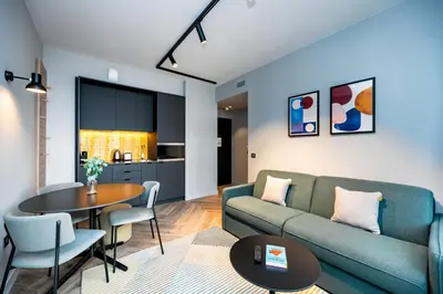 Coin salon dans l'établissement Staycity Aparthotels Paris La Defense