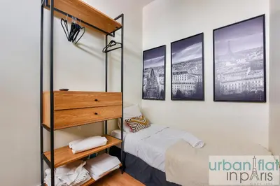 Un ou plusieurs lits dans un hébergement de l'établissement 159 - Urban Beautiful brand new flat in Paris